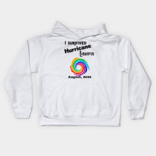 Cool I survived Hurricane Laura Art Kids Hoodie