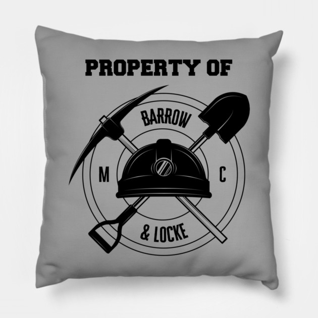 Barrow & Locke black Pillow by Old Gods of Appalachia