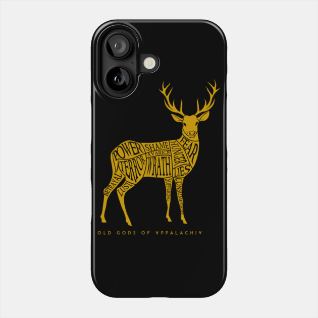 Horned Head: Meatchart Gold Phone Case by Old Gods of Appalachia