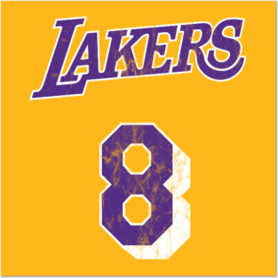 Kobe Bryant #8 rookie practice jersey distressed Posters and Art