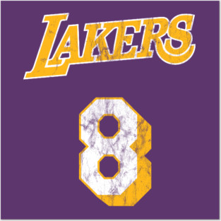 Kobe Bryant #8 rookie distressed practice jersey Posters and Art