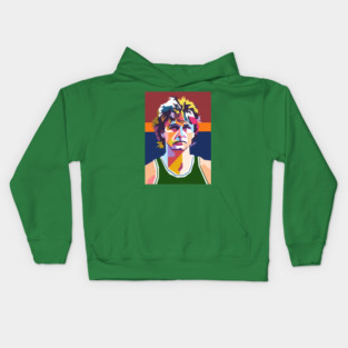 Larry Bird colorful pop art Kids Hoodie