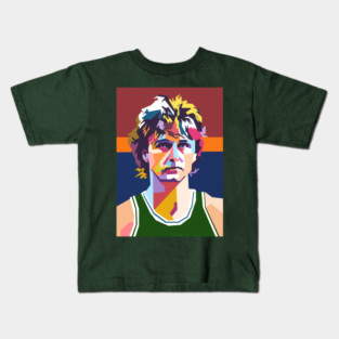 Larry Bird colorful pop art Kids T-Shirt