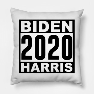 Biden Harris 2020 Black and White Pillow