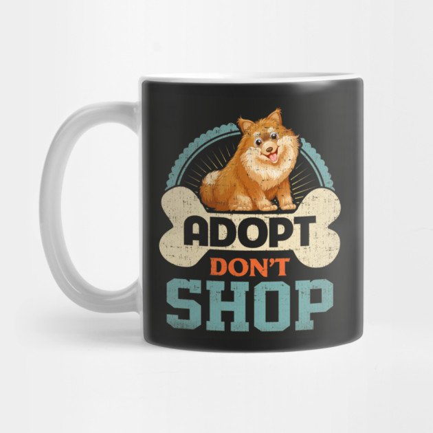 Adopt Don't Shop Pro Pet Rescue Tee Pomeranian Puppy Dog by belownormal