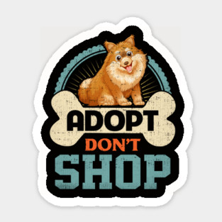Adopt Don't Shop Pro Pet Rescue Tee Pomeranian Puppy Dog Sticker