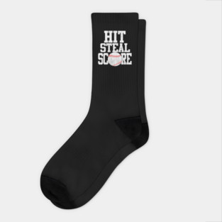 Hit Steal Score funny Baseball Player T Shirt Socks