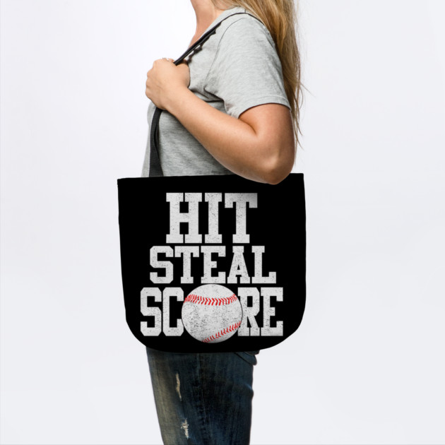 Hit Steal Score funny Baseball Player T Shirt by belownormal
