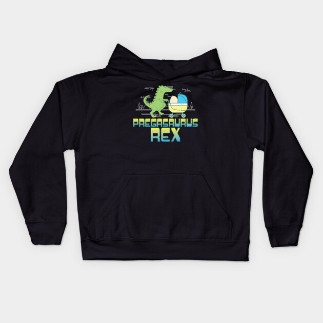 Pregasaurus Rex T-Shirt Preggo T-Rex Funny Kids Hoodie by belownormal