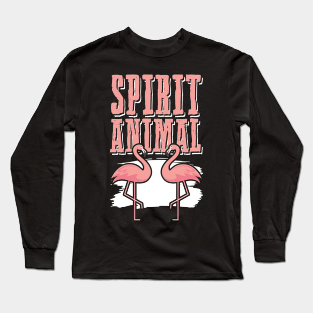 Flamingo Spirit Animal Long Sleeve T-Shirt by belownormal