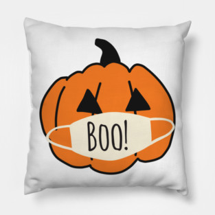 Halloween 2020 Pumpkin With Coronavirus Face Mask Edit View Pillow