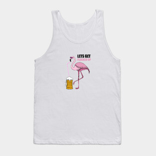 Let's get Flocked up Flamingo drinking beer Tank Top