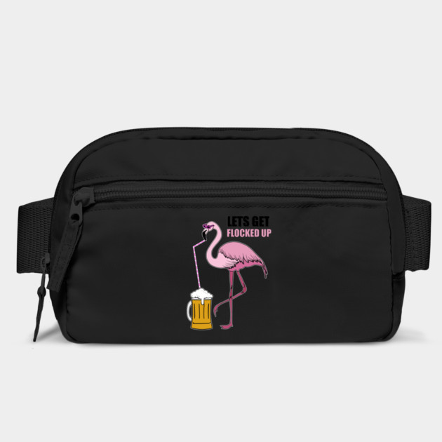 Let's get Flocked up Flamingo drinking beer by logiamerch