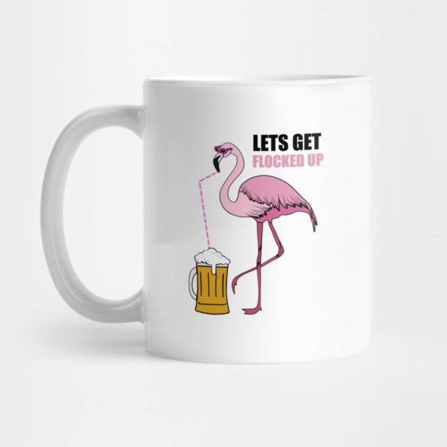 Let's get Flocked up Flamingo drinking beer by logiamerch