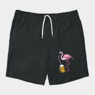 Flamingo drinking beer Funny Tropical Shorts