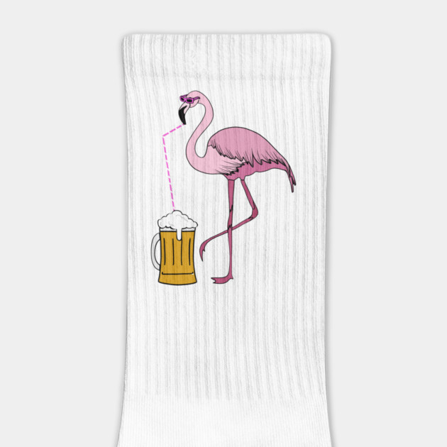 Flamingo drinking beer Funny Tropical by logiamerch