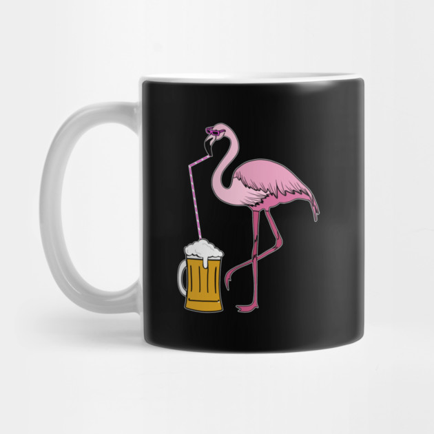 Flamingo drinking beer Funny Tropical by logiamerch