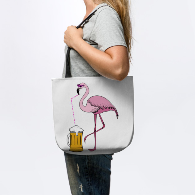 Flamingo drinking beer Funny Tropical by logiamerch