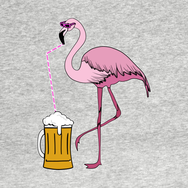 Flamingo drinking beer Funny Tropical by logiamerch