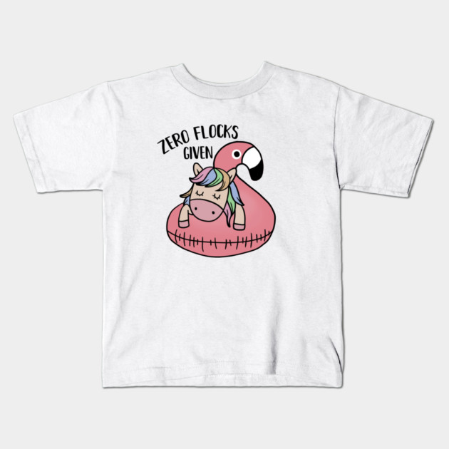 Zero Flocks Given Unicorn Flamingo Kids T-Shirt by logiamerch