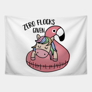 Zero Flocks Given Unicorn Flamingo Tapestry