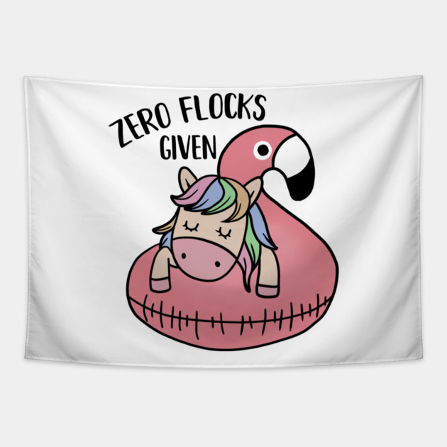 Zero Flocks Given Unicorn Flamingo Tapestry by logiamerch