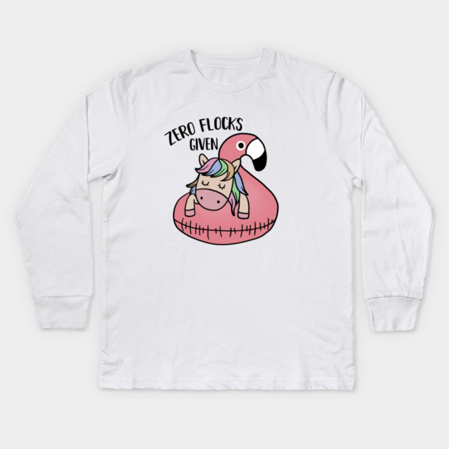 Zero Flocks Given Unicorn Flamingo Kids Long Sleeve T-Shirt by logiamerch