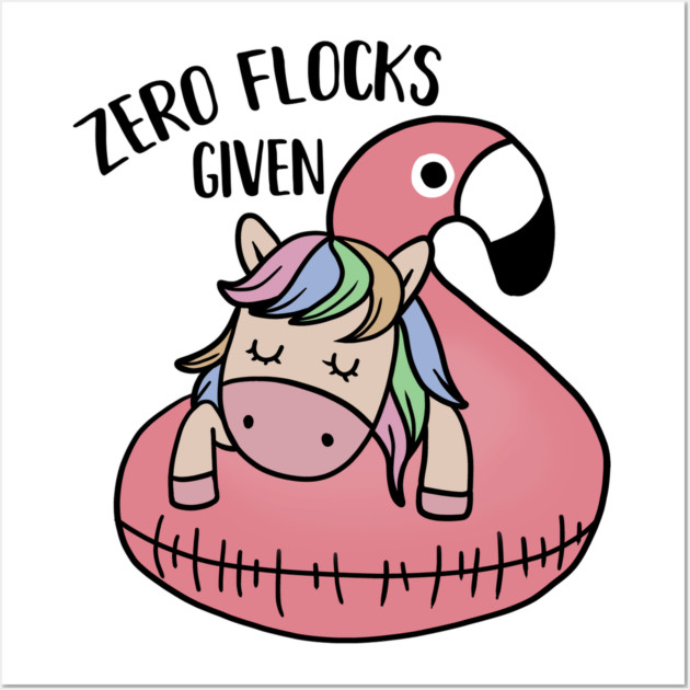 Zero Flocks Given Unicorn Flamingo Wall Art by logiamerch