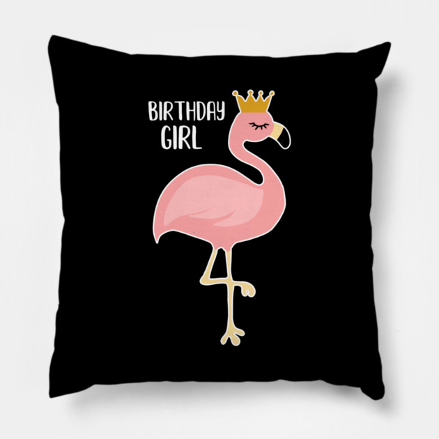 Pink Flamingo, Birthday Girl Gift Princess Pillow by logiamerch