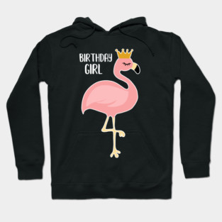 Pink Flamingo, Birthday Girl Gift Princess Hoodie