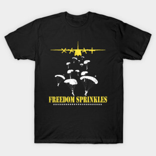 Mens Army Paratrooper Freedom Sprinkles 82nd 101st Airborne T-Shirt