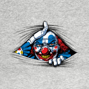 Scary Evil Horror Clown Peeking From Your Wherever T-Shirt