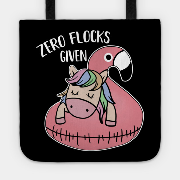 Zero Flocks Given Unicorn Flamingo Lover Tote by logiamerch