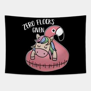 Zero Flocks Given Unicorn Flamingo Lover Tapestry