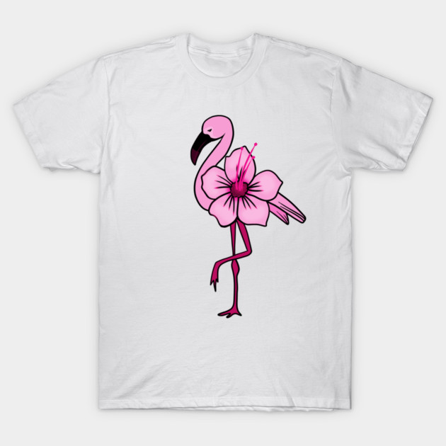 Flamingo Floral, Hawaiian Flower, Love Flamingos T-Shirt by logiamerch