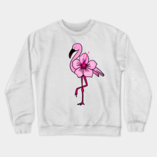 Flamingo Floral, Hawaiian Flower, Love Flamingos Crewneck Sweatshirt