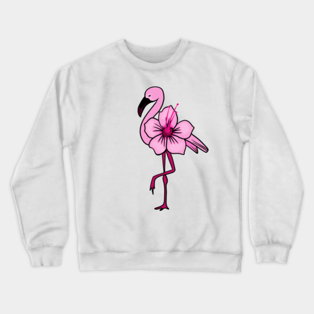 Flamingo Floral, Hawaiian Flower, Love Flamingos Crewneck Sweatshirt by logiamerch