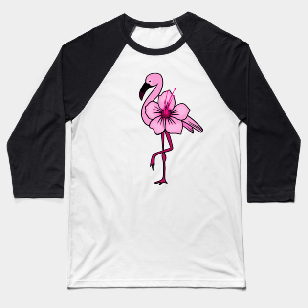 Flamingo Floral, Hawaiian Flower, Love Flamingos Baseball T-Shirt by logiamerch