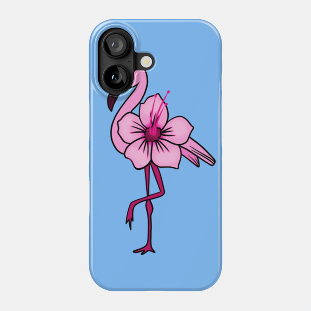 Flamingo Floral, Hawaiian Flower, Love Flamingos Phone Case by logiamerch