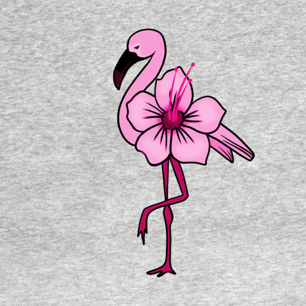 Flamingo Floral, Hawaiian Flower, Love Flamingos by logiamerch