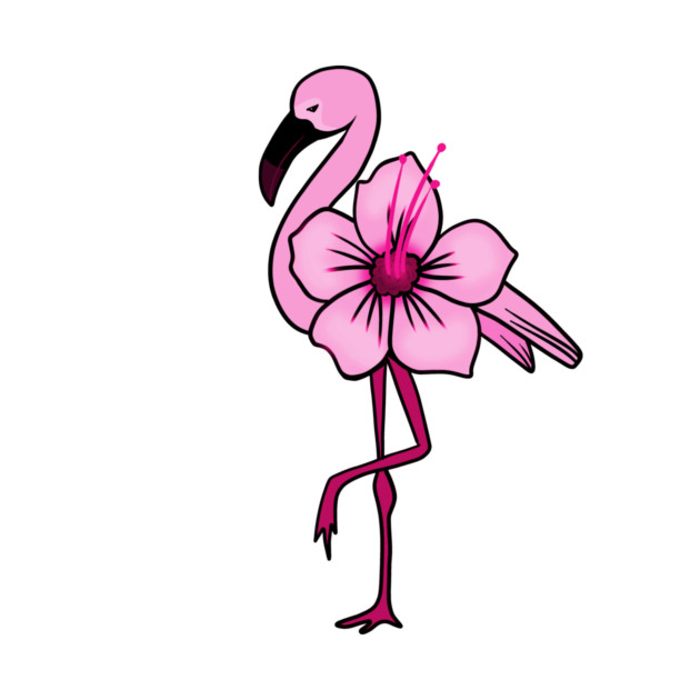 Flamingo Floral, Hawaiian Flower, Love Flamingos by logiamerch