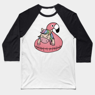 Unicorn Flamingo Chillin Baseball T-Shirt
