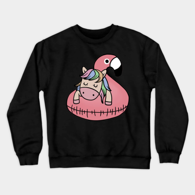 Unicorn Flamingo Chillin Crewneck Sweatshirt by logiamerch
