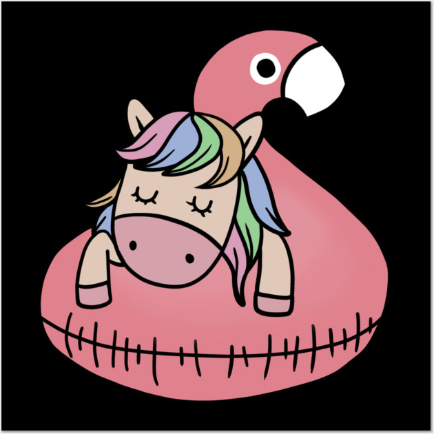 Unicorn Flamingo Chillin Wall Art by logiamerch