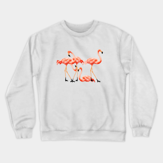 Flamingo Flock, Love Flamingos Tropical Birds Crewneck Sweatshirt by logiamerch