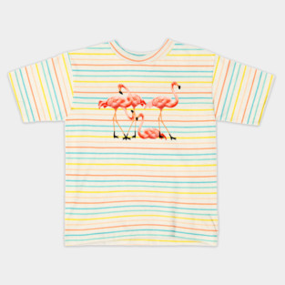 Flamingo Flock, Love Flamingos Tropical Birds Kids T-Shirt