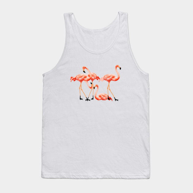 Flamingo Flock, Love Flamingos Tropical Birds Tank Top by logiamerch