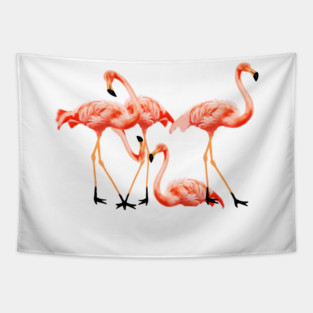 Flamingo Flock, Love Flamingos Tropical Birds Tapestry