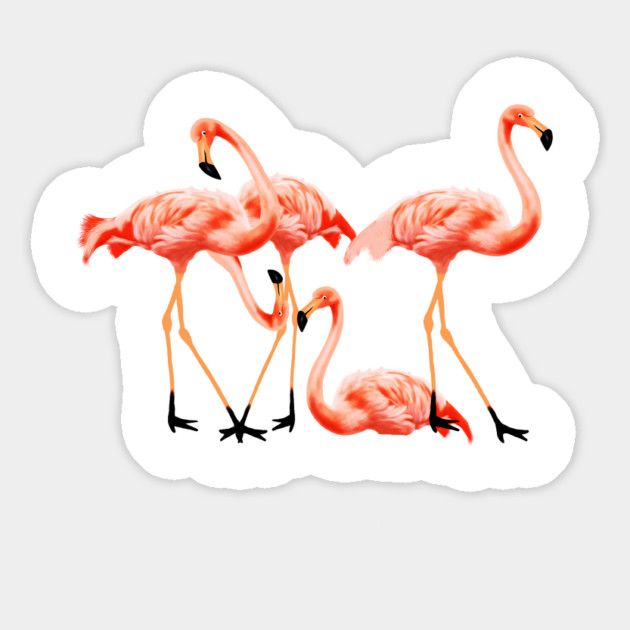 Flamingo Flock, Love Flamingos Tropical Birds Magnet by logiamerch