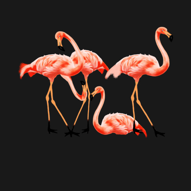 Flamingo Flock, Love Flamingos Tropical Birds by logiamerch